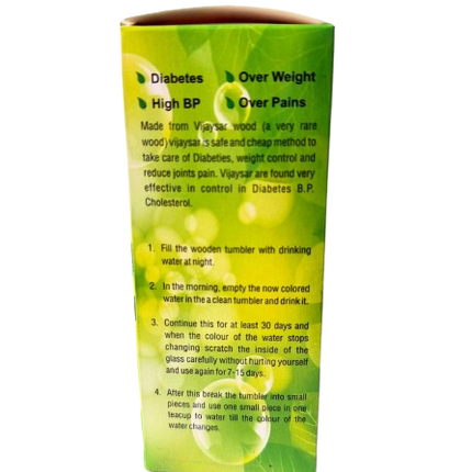 Natural Vijaysar wood tumbler Ayurvedic herbal water cup handcrafted