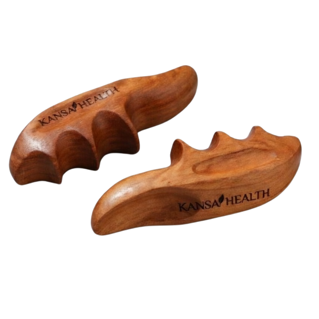 Wooden thumb saver massage tool ergonomic hand‑held deep tissue trigger point relief